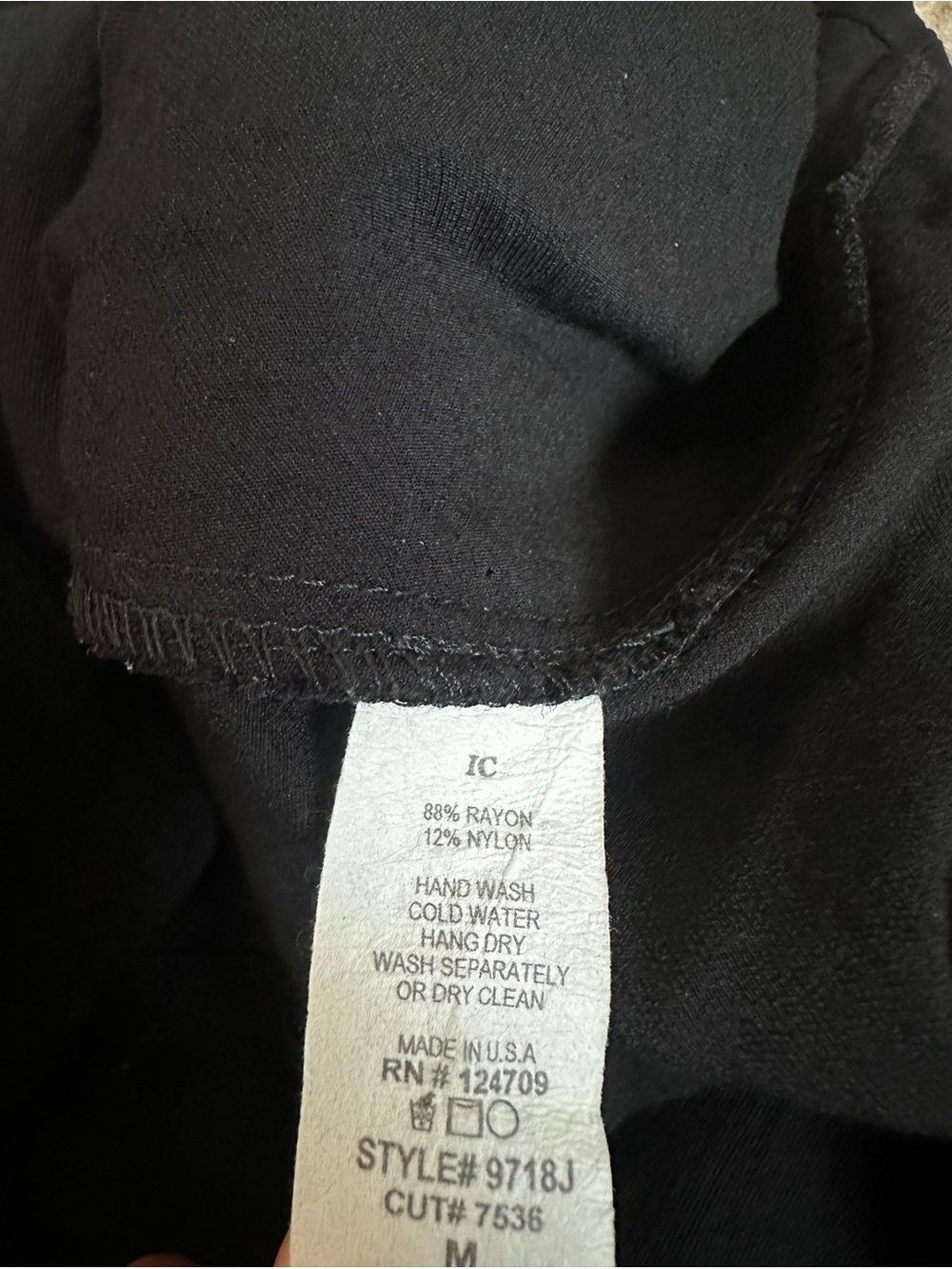 IC CONNIE K Black Draped Bubble Hem Tunic Button Up Lagenlook Artsy Art to Wear - Picture 6 of 7